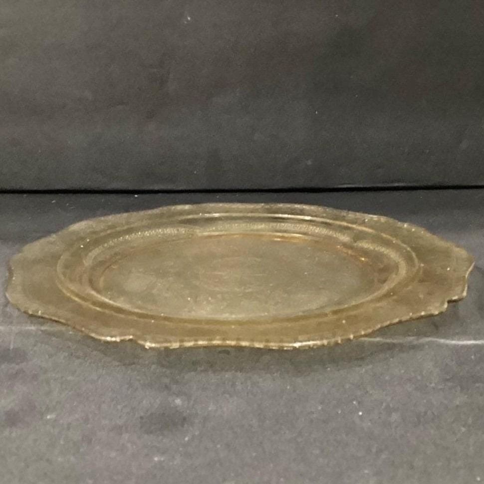 Vintage Yellow Clear Carnival Glass Plate 11" 1960's - Thumbnail 6