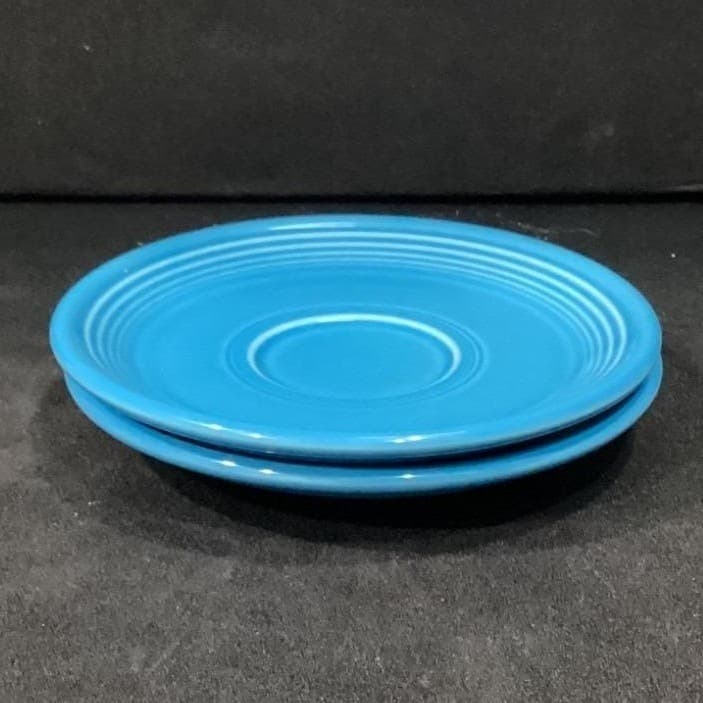 Fiesta Homer Laughlin Peacock Blue Cup & Saucer, Set of 2 Fiestaware USA Pottery - Thumbnail 12