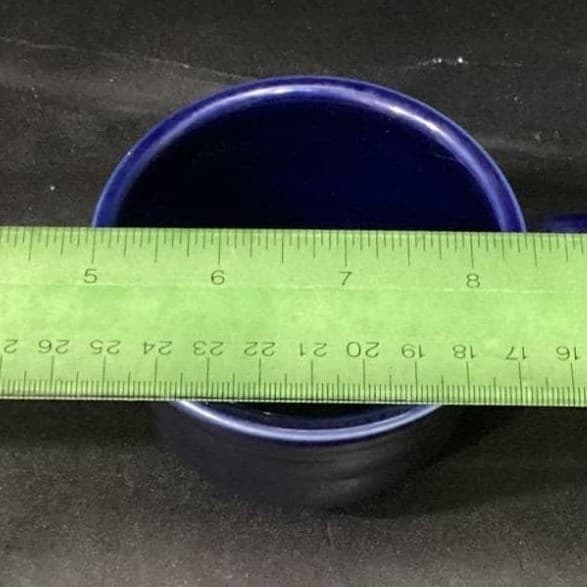 Fiesta Homer Laughlin Cobalt Blue Cup & Saucers, Set of 2, Vintage USA Pottery - Thumbnail 8