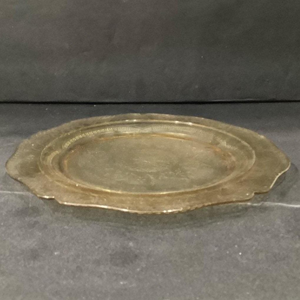 Vintage Yellow Clear Carnival Glass Plate 11" 1960's - Thumbnail 8