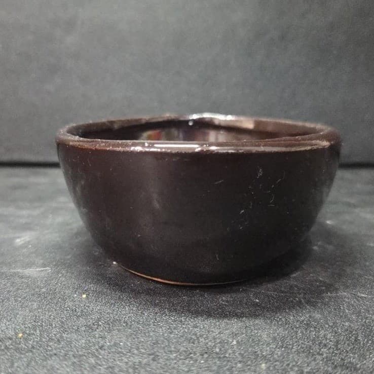 Ceramic Brown Artisan Pottery Oval Bowl, Vintage Handmade Rustic Trinket Dish - Thumbnail 5