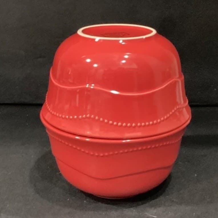 10 Strawberry Street Red Cereal Bowls, Set of 2, Embossed Beaded Edge Dinnerware - Thumbnail 13