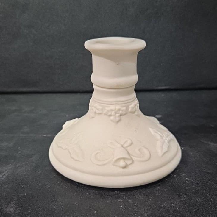 PartyLite Winterset Tealight Taper Holder, Vtg Bell & Holly Accents, Bottom Only - Thumbnail 4