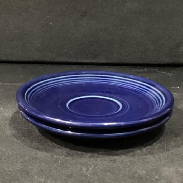 Fiesta Homer Laughlin Cobalt Blue Cup & Saucers, Set of 2, Vintage USA Pottery - Thumbnail 15
