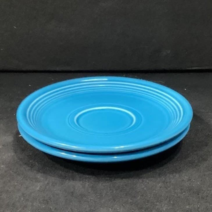 Fiesta Homer Laughlin Peacock Blue Cup & Saucer, Set of 2 Fiestaware USA Pottery - Thumbnail 15