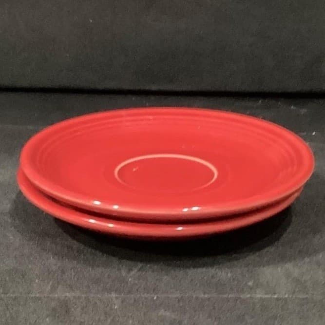 Fiesta Homer Laughlin Scarlet Red Cup & Saucers, Set of 2 FiestaWare USA Pottery - Thumbnail 14