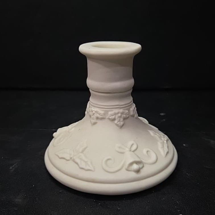 PartyLite Winterset Tealight Taper Holder, Vtg Bell & Holly Accents, Bottom Only - Thumbnail 2