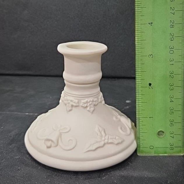 PartyLite Winterset Tealight Taper Holder, Vtg Bell & Holly Accents, Bottom Only - Thumbnail 9