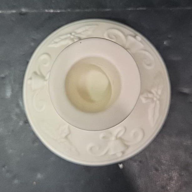 PartyLite Winterset Tealight Taper Holder, Vtg Bell & Holly Accents, Bottom Only - Thumbnail 7