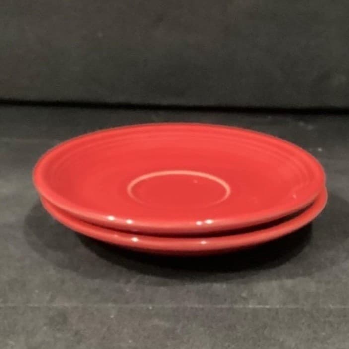 Fiesta Homer Laughlin Scarlet Red Cup & Saucers, Set of 2 FiestaWare USA Pottery - Thumbnail 13