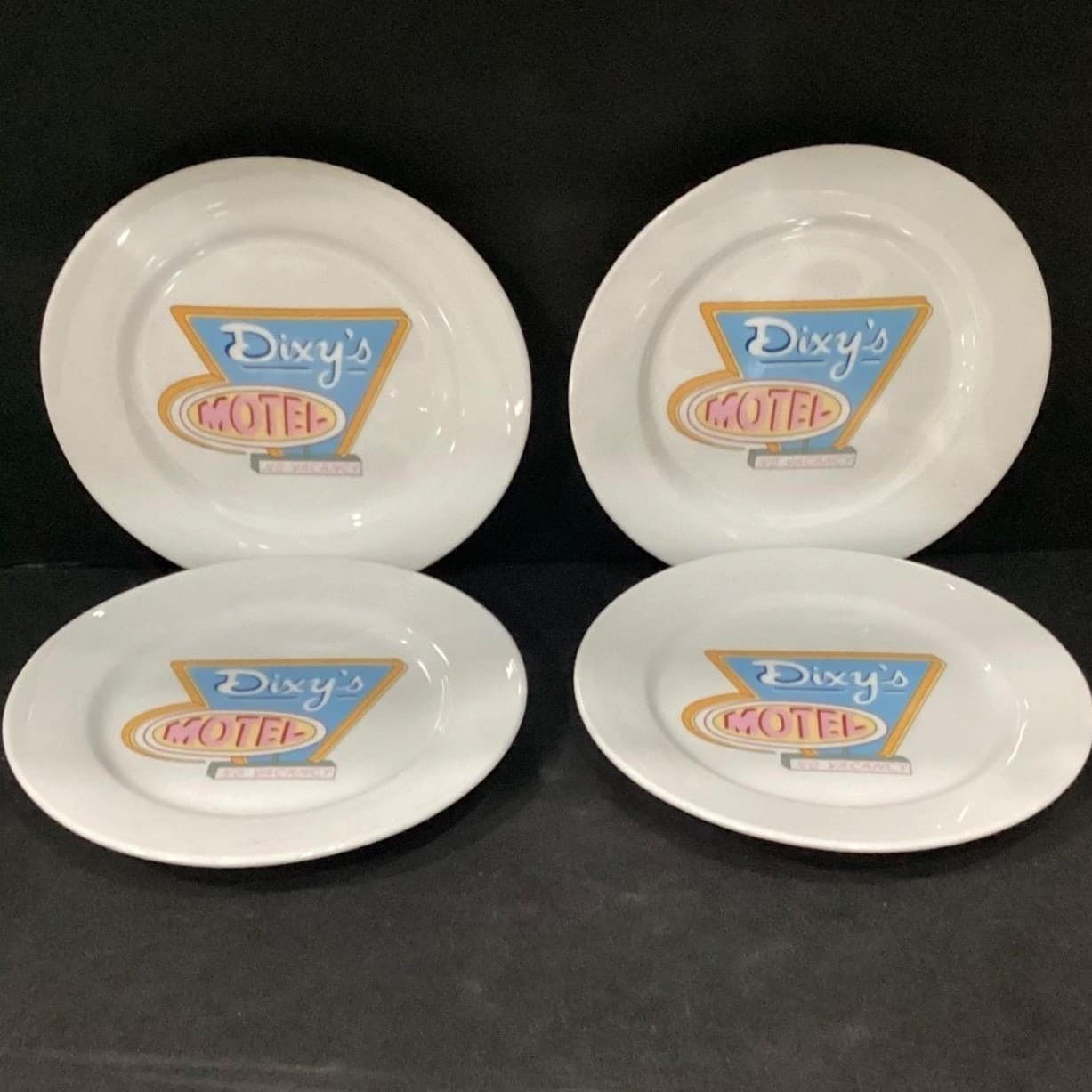 Cellar "Dixy's Motel No Vacancy" Salad Plates, Set of 4, Collectible Dinnerware - Thumbnail 2
