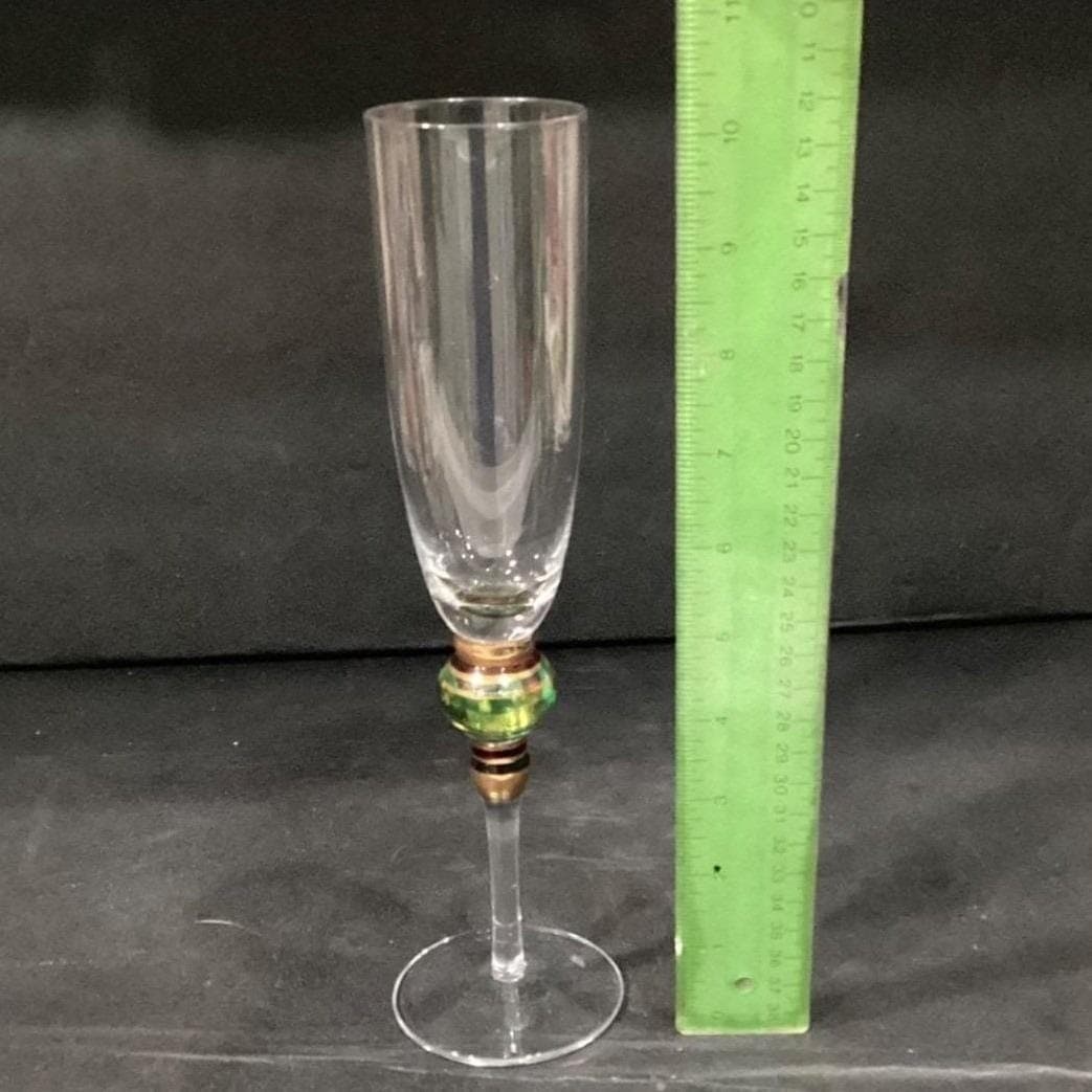 Artland SPLENDOR Collection Art Glass Set of 2 Champagne Handcrafted Jewel Stems - Thumbnail 2