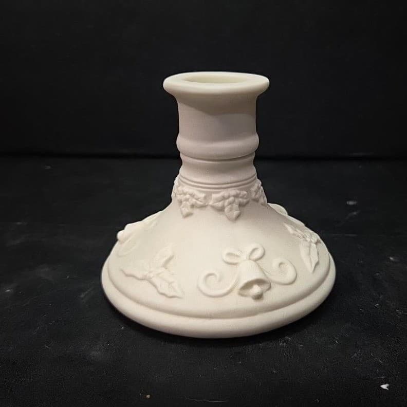 PartyLite Winterset Tealight Taper Holder, Vtg Bell & Holly Accents, Bottom Only - Thumbnail 3