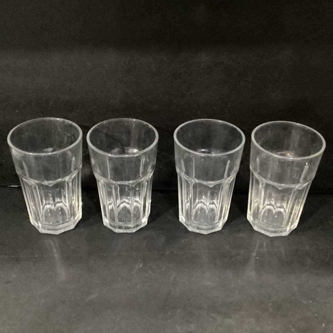 IKEA Pokal Clear Glass Tumblers, Set of 4, 9 Panel Drinking Glasses, Drinkware - Thumbnail 3