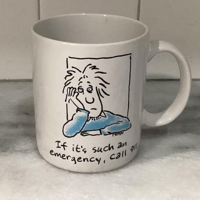 Hallmark Shoebox "If It's An Emergency Call 911" Coffee Cup, Novelty Humor Mug - Thumbnail 2
