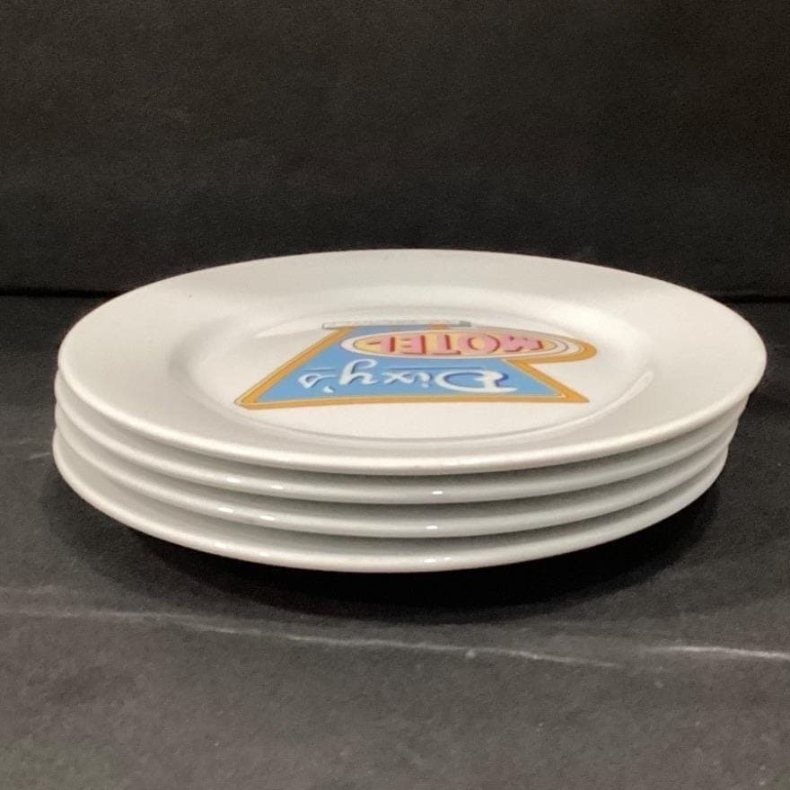 Cellar "Dixy's Motel No Vacancy" Salad Plates, Set of 4, Collectible Dinnerware - Thumbnail 9