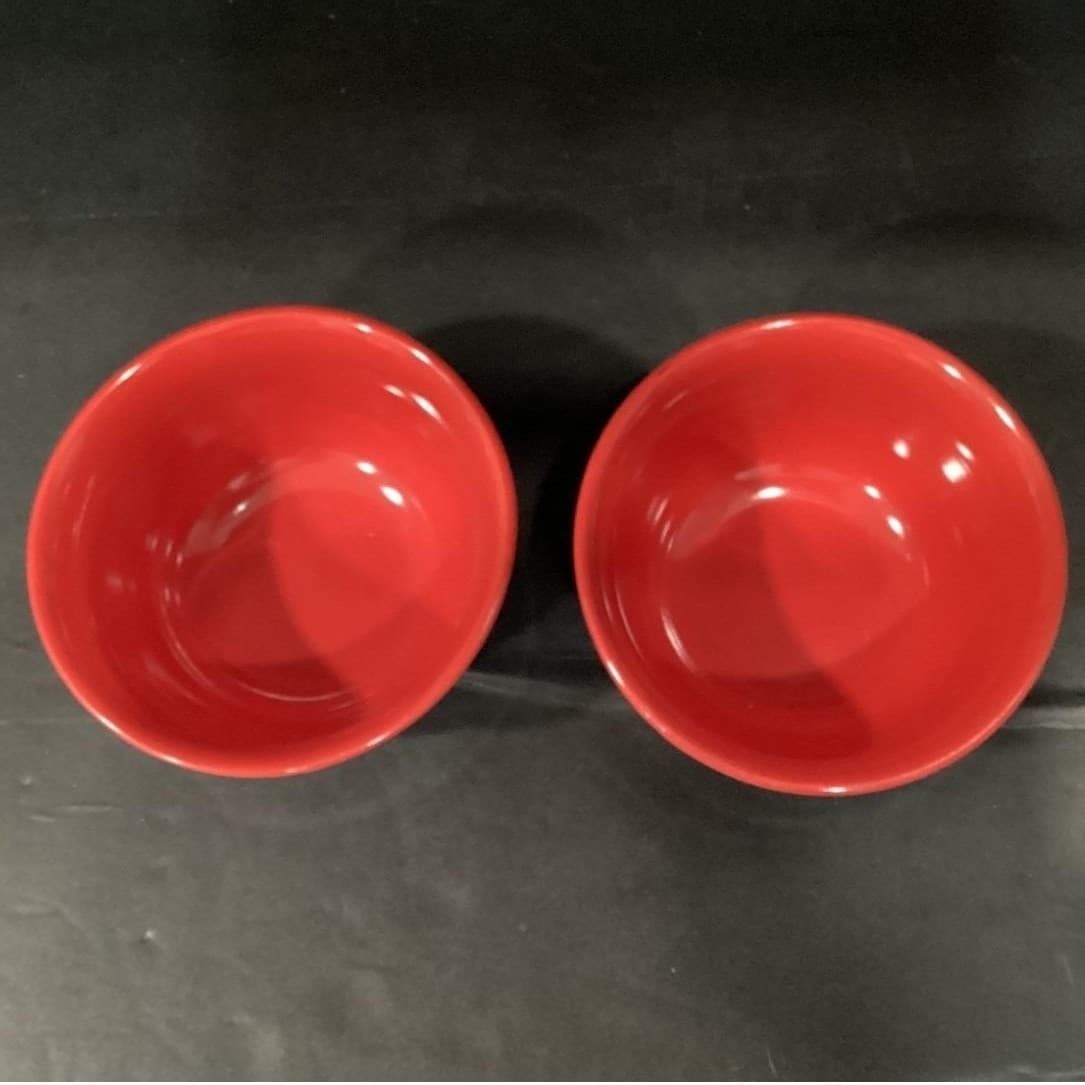 10 Strawberry Street Red Cereal Bowls, Set of 2, Embossed Beaded Edge Dinnerware - Thumbnail 5