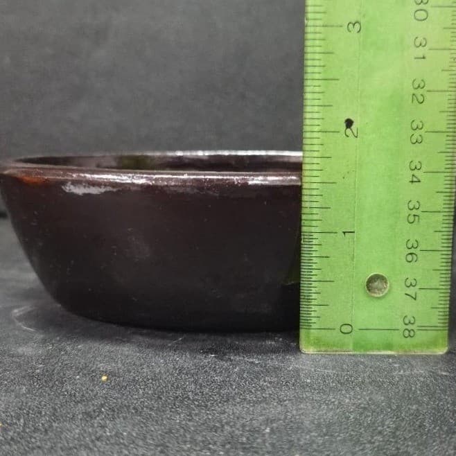 Ceramic Brown Artisan Pottery Oval Bowl, Vintage Handmade Rustic Trinket Dish - Thumbnail 11