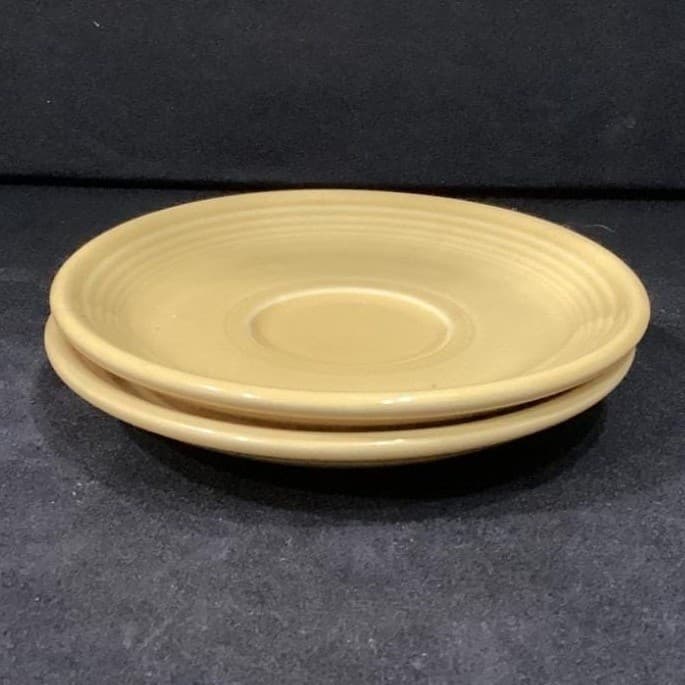 Fiesta Homer Laughlin Yellow Cup & Saucers, Set of 2, USA Pottery, Fiesta Ware - Thumbnail 14