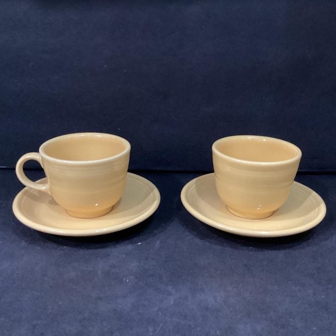 Fiesta Homer Laughlin Yellow Cup & Saucers, Set of 2, USA Pottery, Fiesta Ware - Thumbnail 9