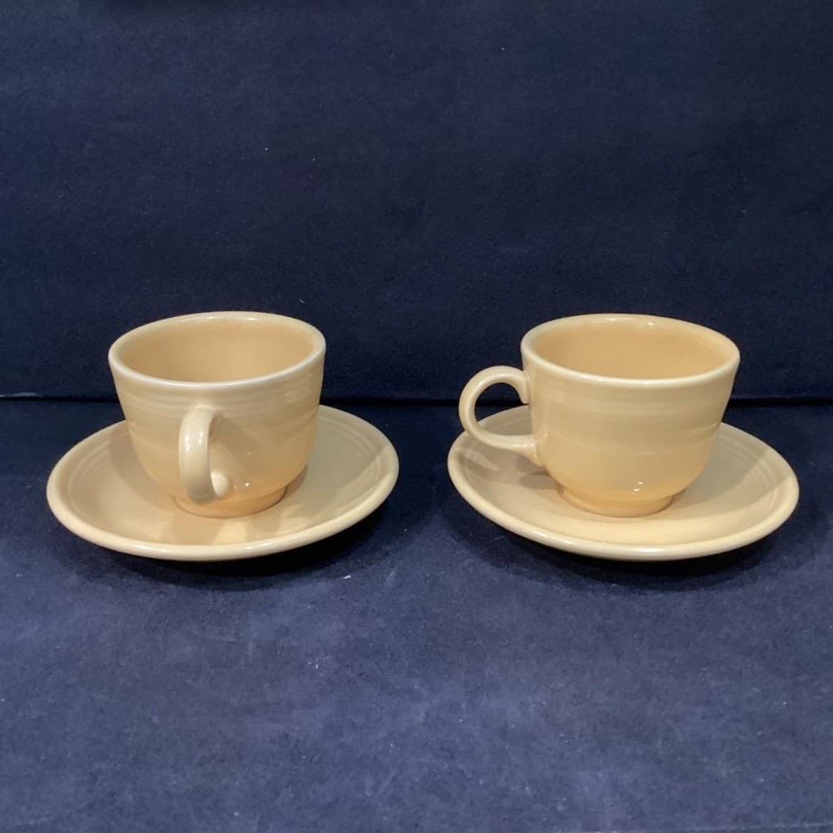 Fiesta Homer Laughlin Yellow Cup & Saucers, Set of 2, USA Pottery, Fiesta Ware - Thumbnail 10