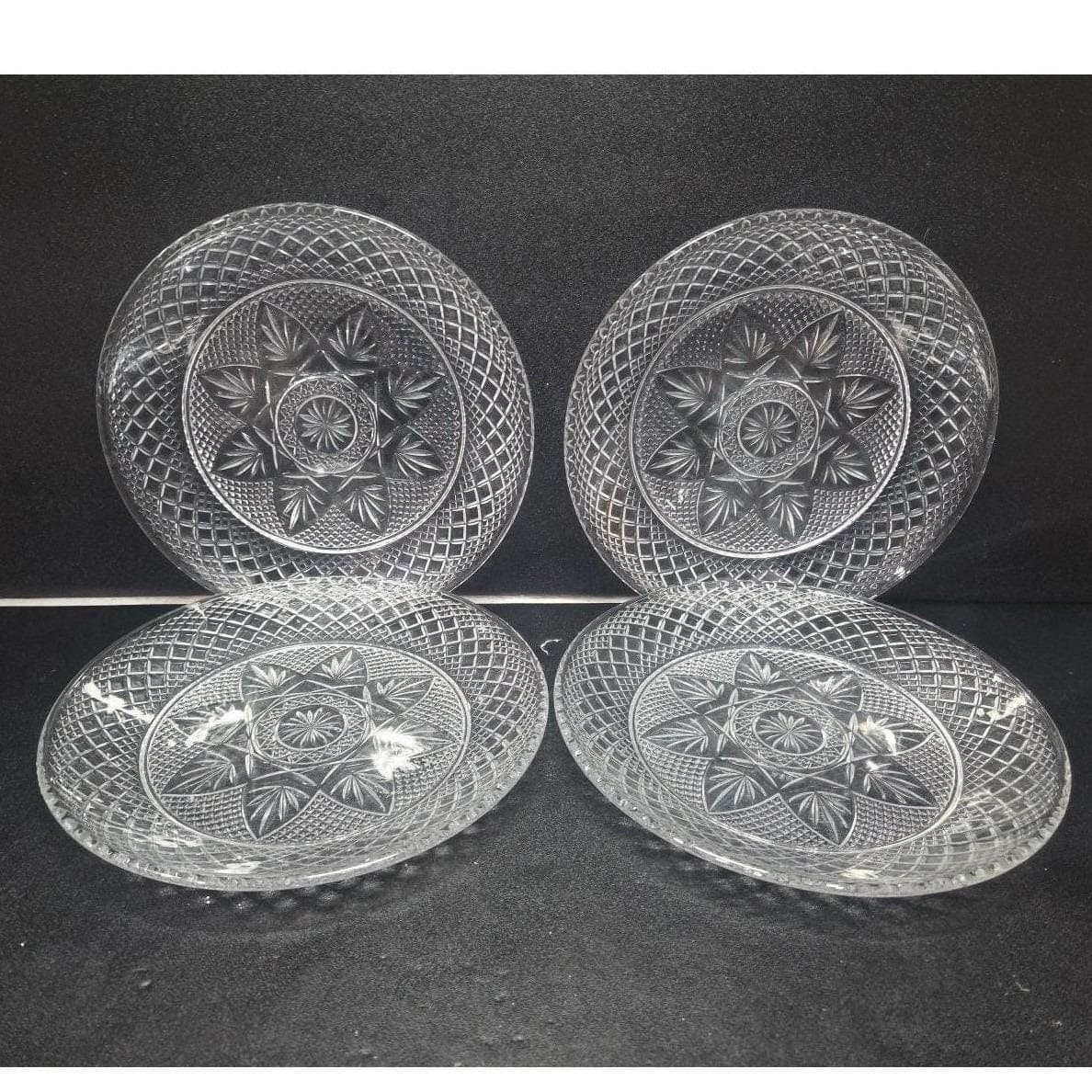Cristal D'Arques-Durand Salad Plates, Set of 4, Vintage Crystal-Style Dinnerware - Thumbnail 5