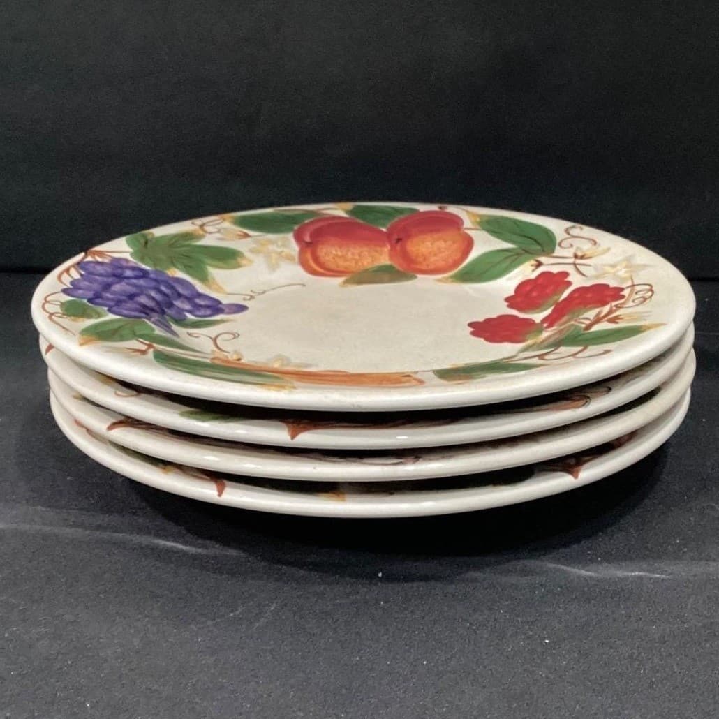 Hannah TableTops Unlimited Fruit Themed Dinner Plates, Set of 4, Hand Painted - Thumbnail 10