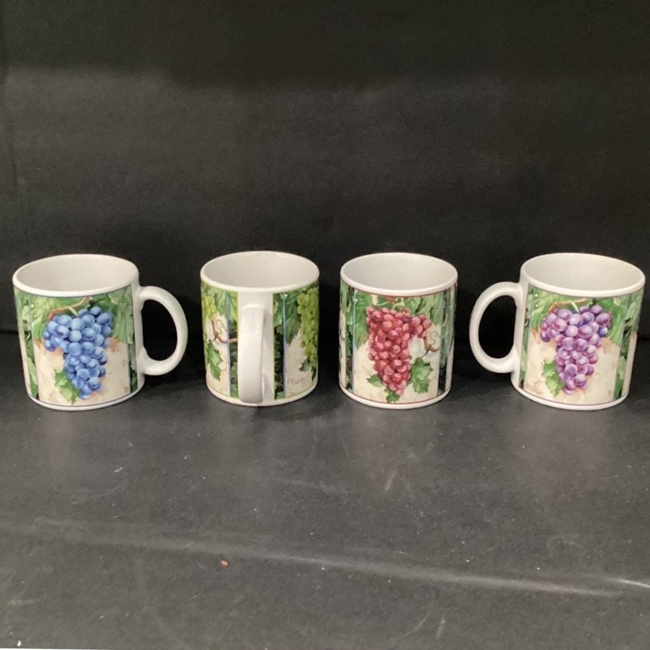 Sakura Table Vintage Select Coffee Cups, Set of 4, Paul Brent Grapes Design - Thumbnail 10
