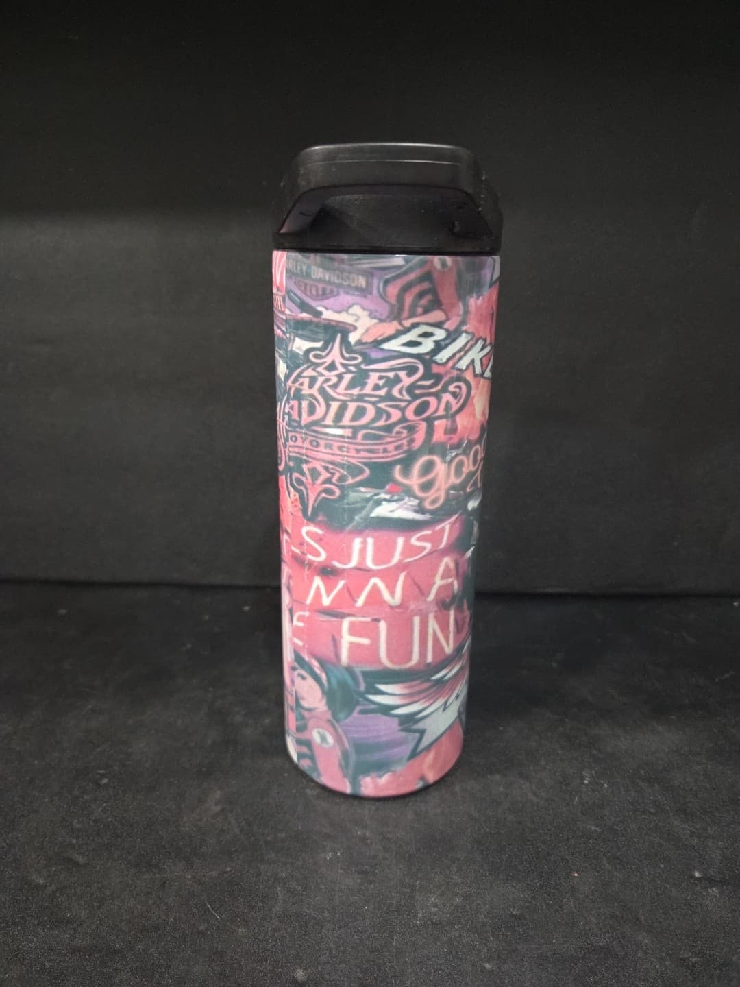 Harley Davidson Good Vibes Hogg Brand 20 oz Insulated Vacuum Sealed Tumbler - Thumbnail 4