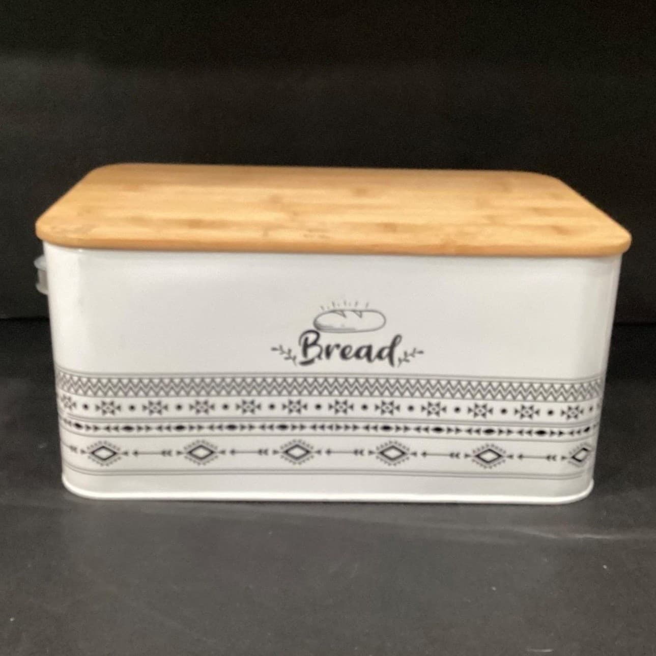 Rectangular White Bread Box, Handled Storage Bin, Cutting Board Lid, Kitchenware - Thumbnail 10