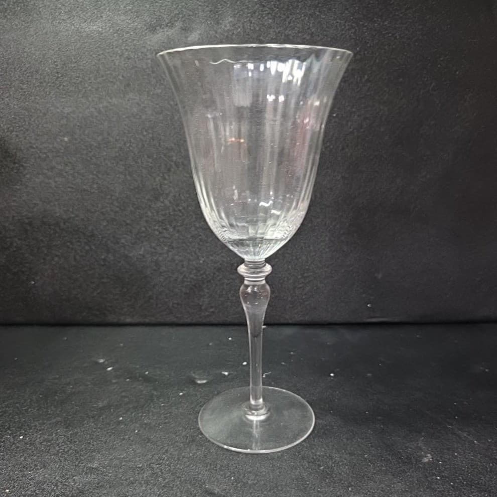 Miller Rogaska Clear Fluted Goblet, Ribbed Optic Wine Glass Replacement Stemware - Thumbnail 3