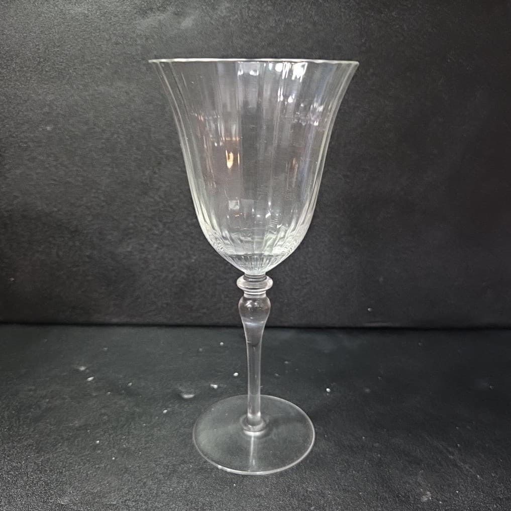 Miller Rogaska Clear Fluted Goblet, Ribbed Optic Wine Glass Replacement Stemware - Thumbnail 5