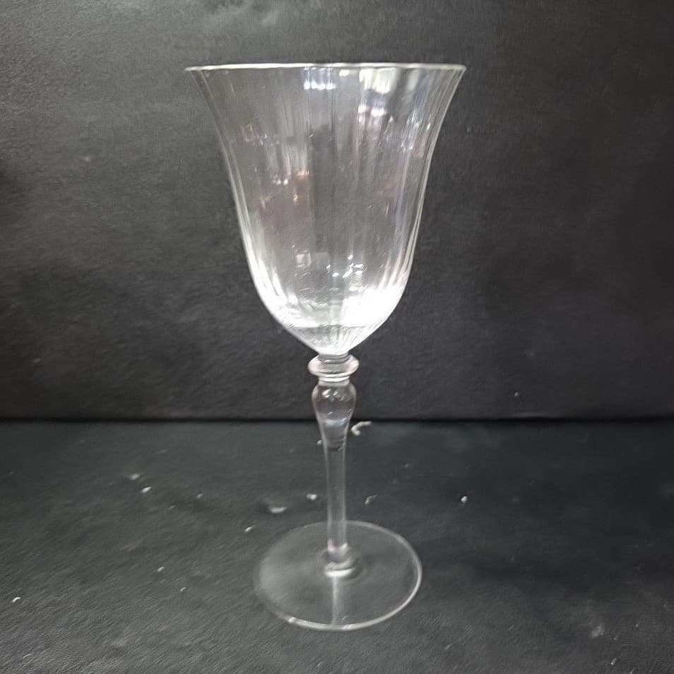 Miller Rogaska Clear Fluted Goblet, Ribbed Optic Wine Glass Replacement Stemware - Thumbnail 2