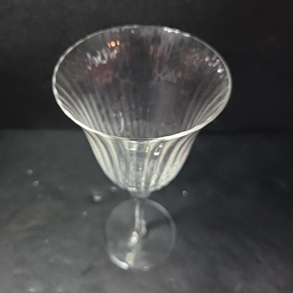 Miller Rogaska Clear Fluted Goblet, Ribbed Optic Wine Glass Replacement Stemware - Thumbnail 6