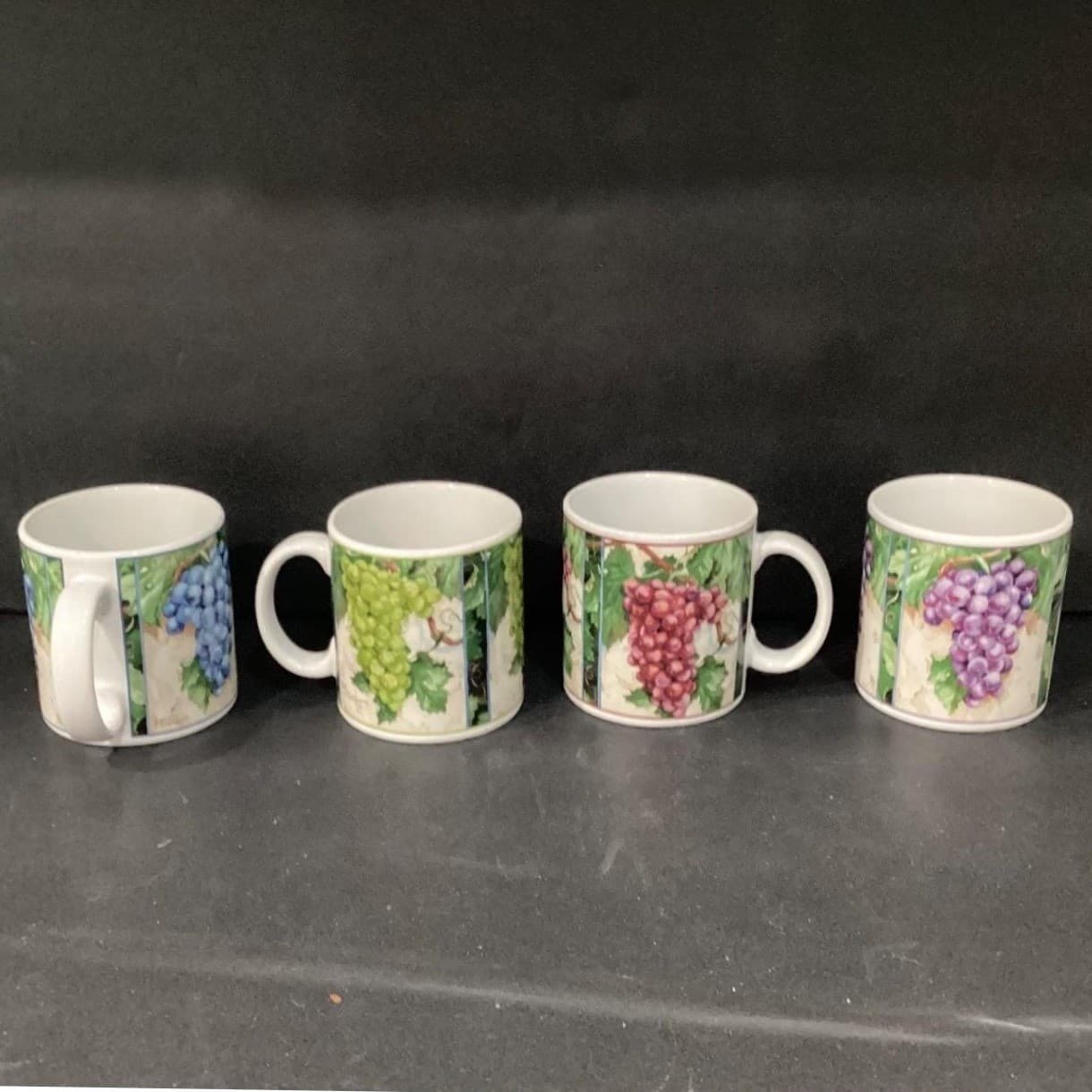 Sakura Table Vintage Select Coffee Cups, Set of 4, Paul Brent Grapes Design - Thumbnail 9