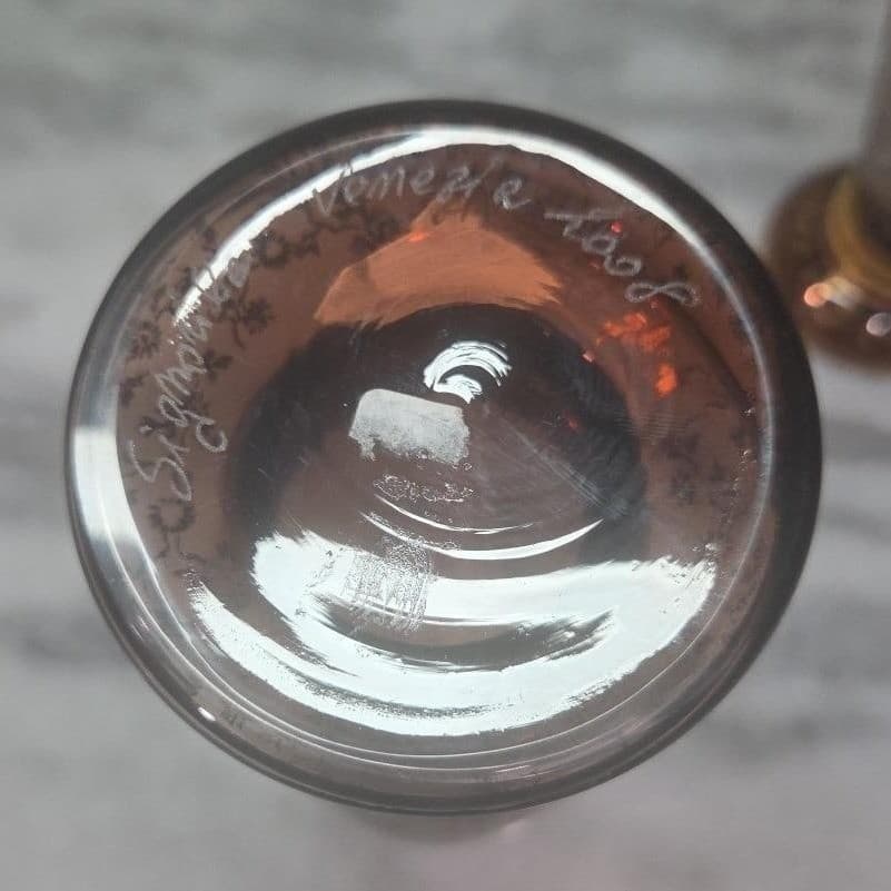 Vecchia Murano Cranberry Glass Vases, Set of 2, Vintage Italian Signed Glassware - Thumbnail 8