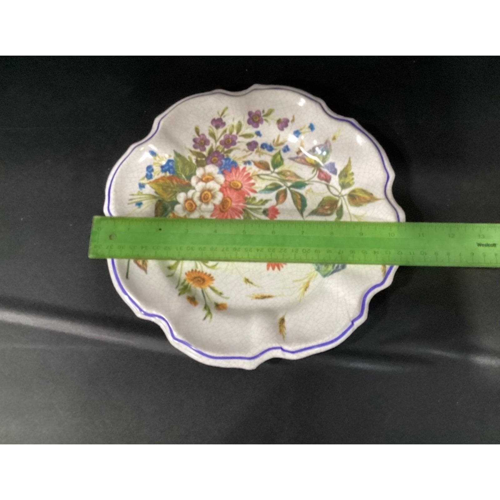 Lami Italy Floral Melamine Dinner Plates, Set of 4, Scalloped Edges Dinnerware - Thumbnail 7