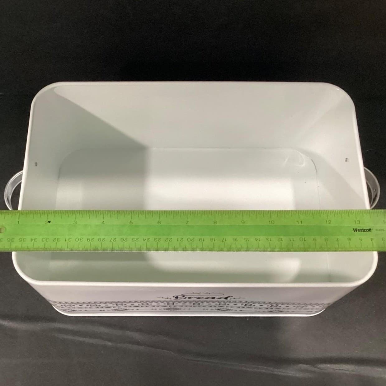 Rectangular White Bread Box, Handled Storage Bin, Cutting Board Lid, Kitchenware - Thumbnail 7