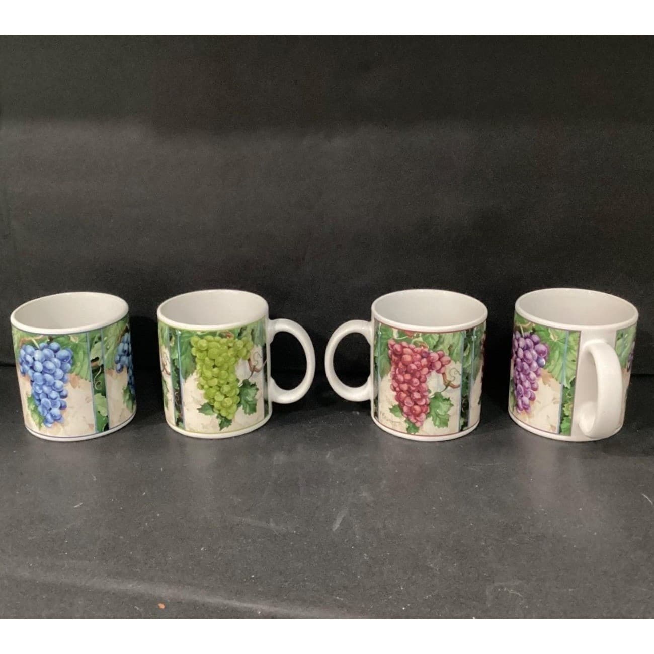 Sakura Table Vintage Select Coffee Cups, Set of 4, Paul Brent Grapes Design - Thumbnail 2