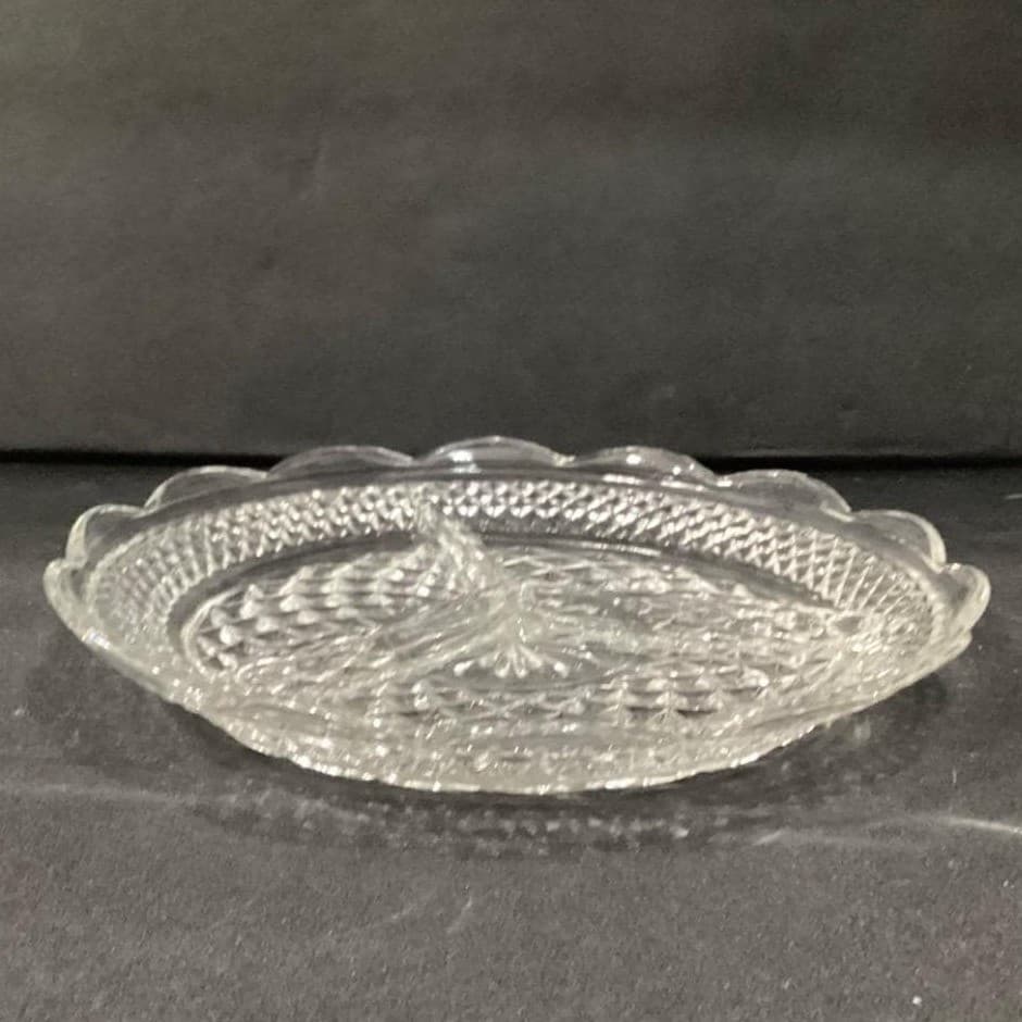 Anchor Hocking Wexford Divided Relish Dish, Vintage Clear Pressed Glassware - Thumbnail 10
