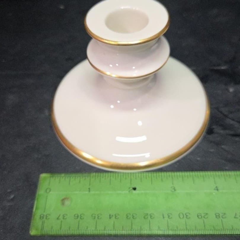 Pickard China Porcelain Candle Holders, Set of 2, Vintage Gold Trim Accents - Thumbnail 10