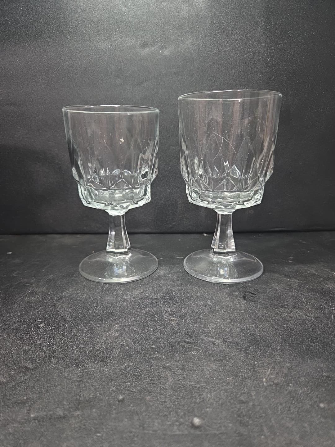 Arcoroc France Arctic Stemmed Crystal Wine Misc Glasses Set of 2 Vintage Clear - Thumbnail 3