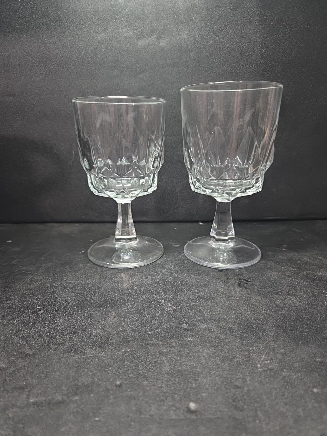 Arcoroc France Arctic Stemmed Crystal Wine Misc Glasses Set of 2 Vintage Clear - Thumbnail 4