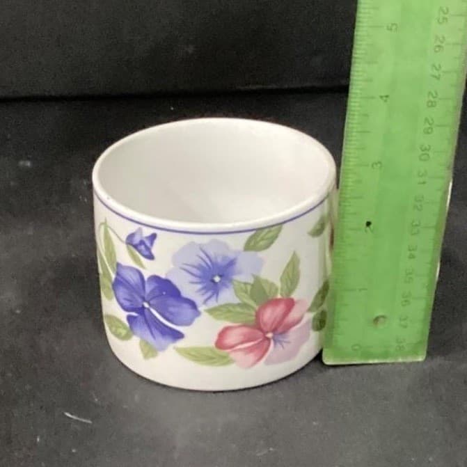 Oneida Majesticware Freesia Coffee Cups, Set of 4, Vintage Floral Stoneware Mugs - Thumbnail 6