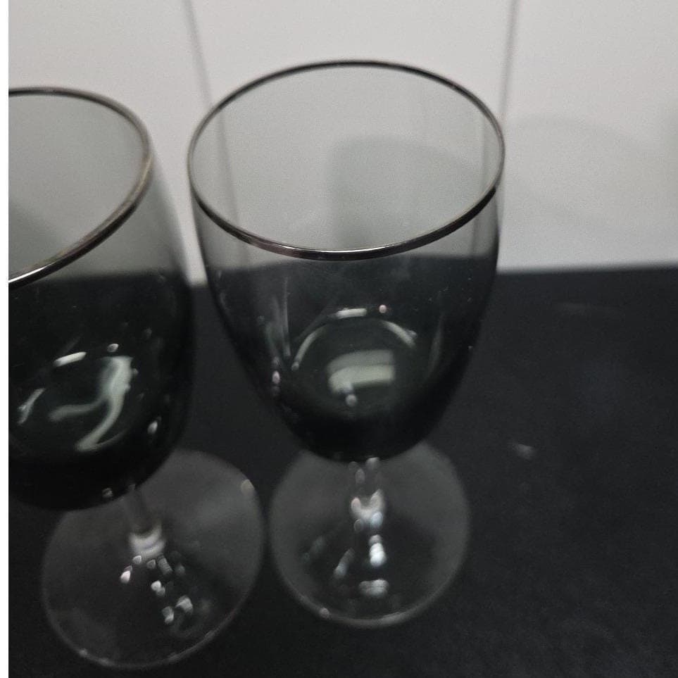 Gorham Midnight Mist Smoke Water Goblets, Set of 2, Replacement Crystal Glasses - Thumbnail 6