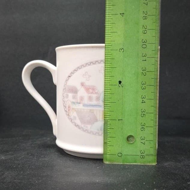 Neighborhood Rainbow Mug, Pfaltzgraff-Style Pastel Homes Design, Vtg Coffee Cup - Thumbnail 9