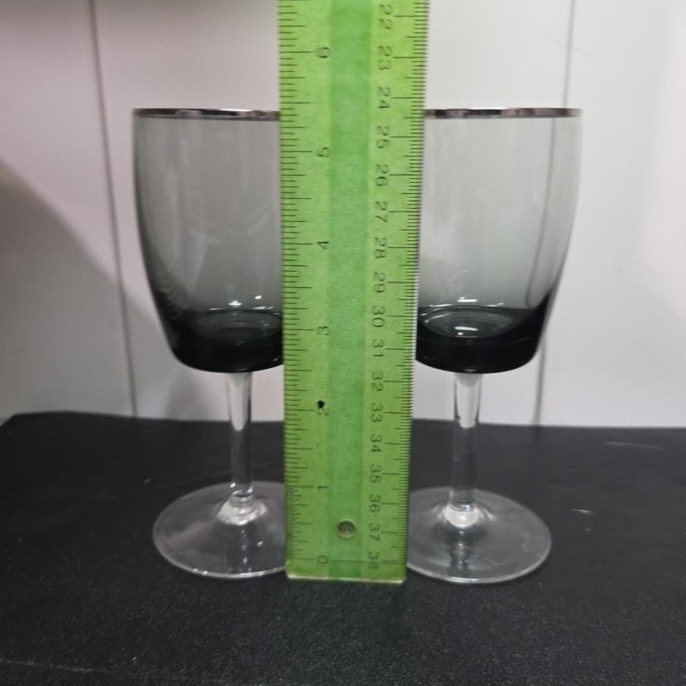 Gorham Midnight Mist Smoke Water Goblets, Set of 2, Replacement Crystal Glasses - Thumbnail 9