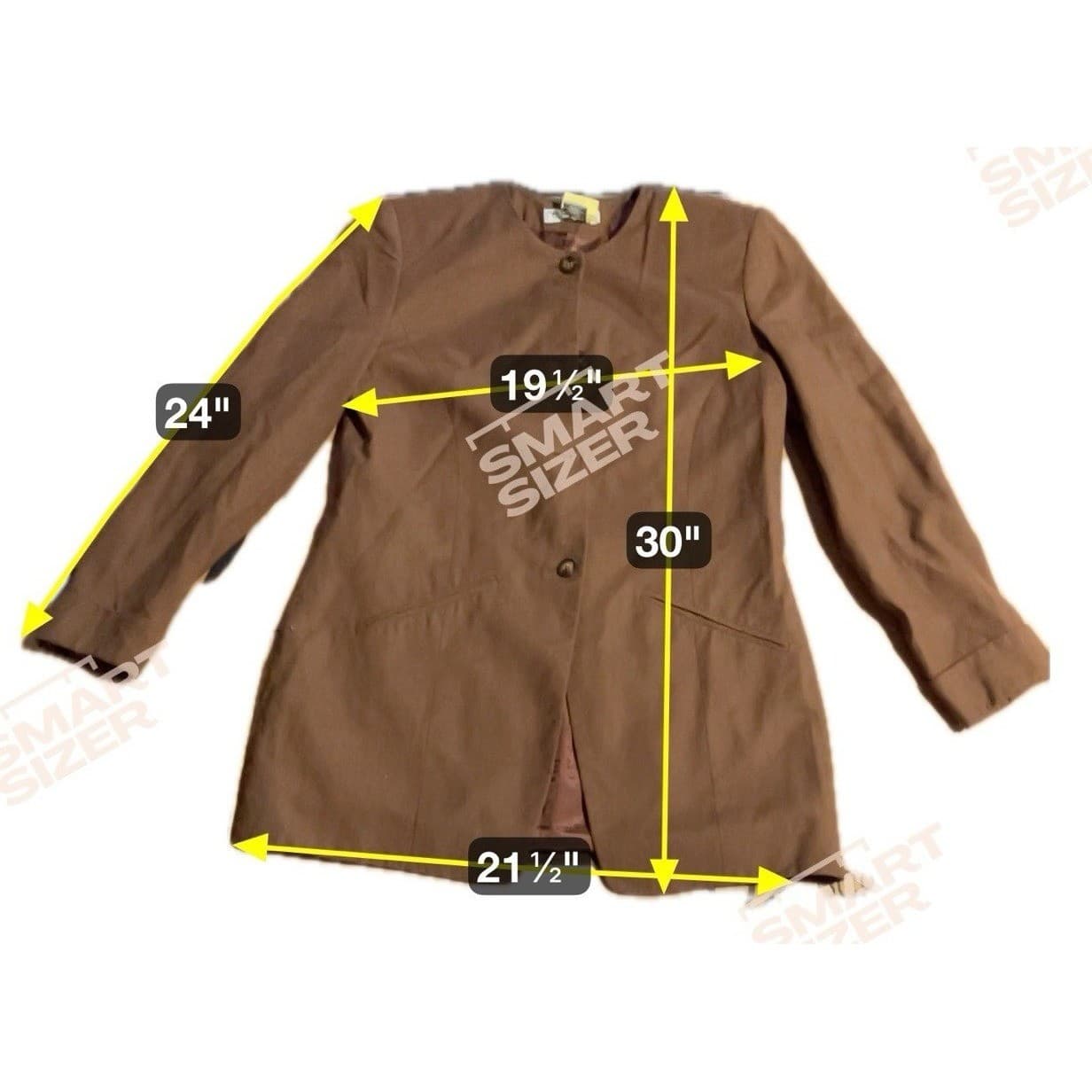 Chaus Brown Collarless Blazer, Women's Size 6 Jacket, 126519 - Thumbnail 2