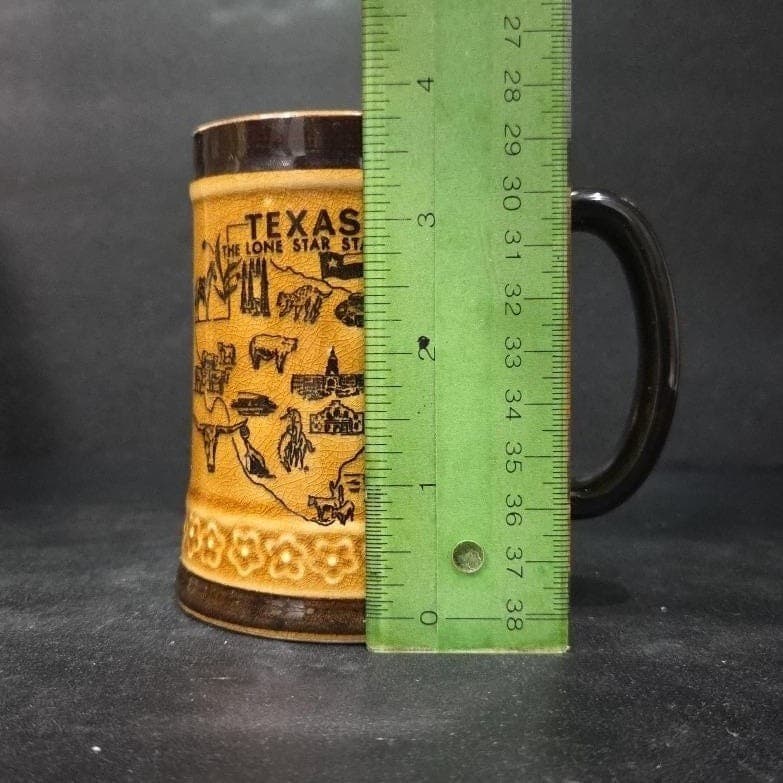 Texas "The Lone Star State" Mug, Vintage Brown Coffee Cup, Souvenir Collectible - Thumbnail 9