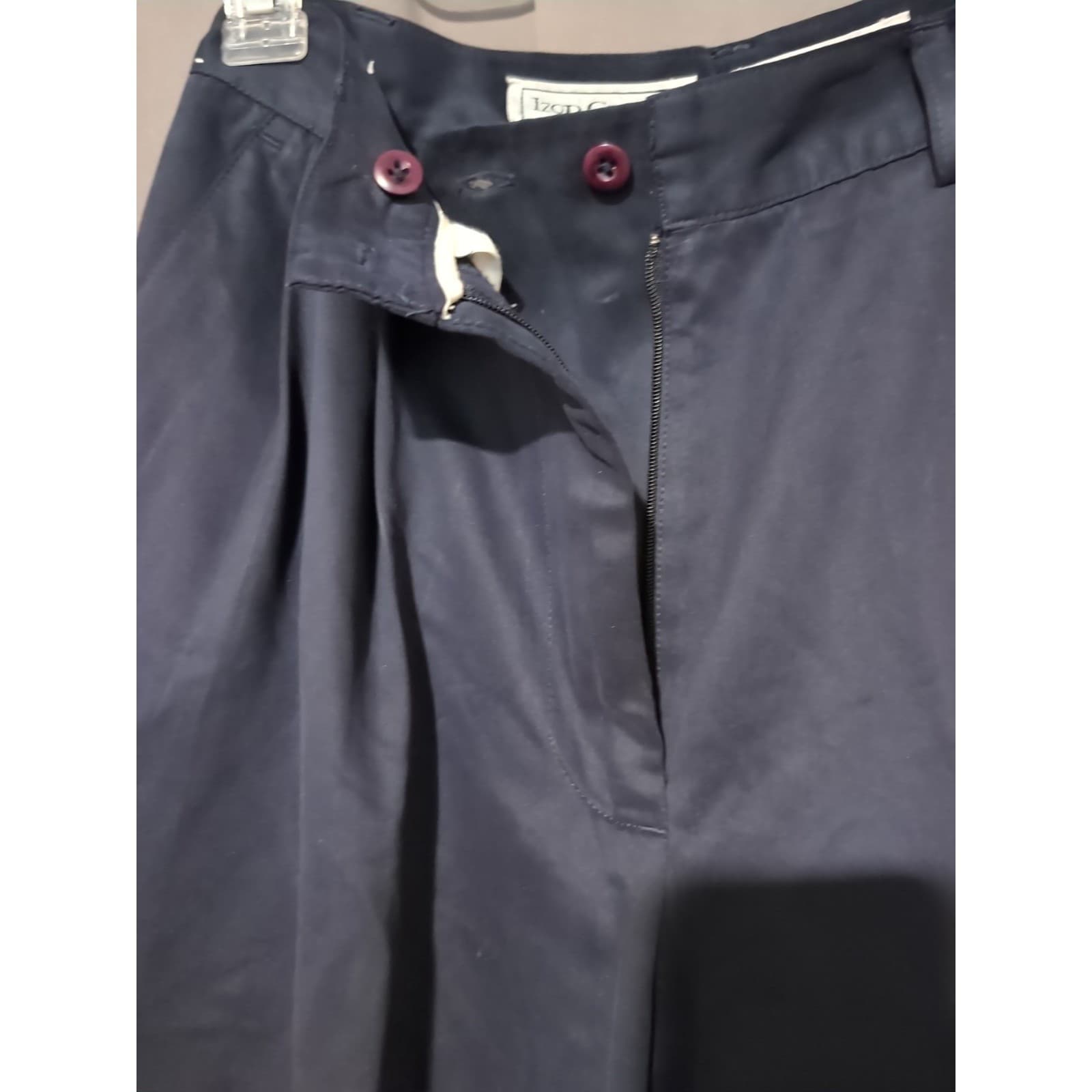 Izod Club Navy Blue Double Pleated High Rise Trousers, Women's Size 10 Pants - Thumbnail 5
